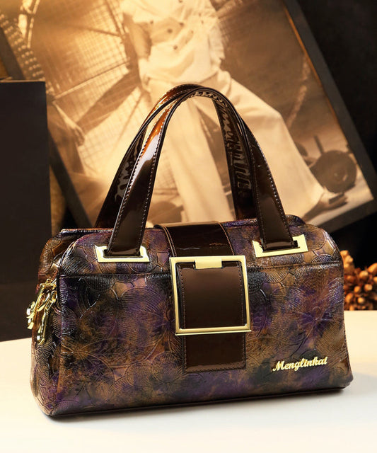 Women's Leather Tote Bag Durable Violet - OutfitLondon