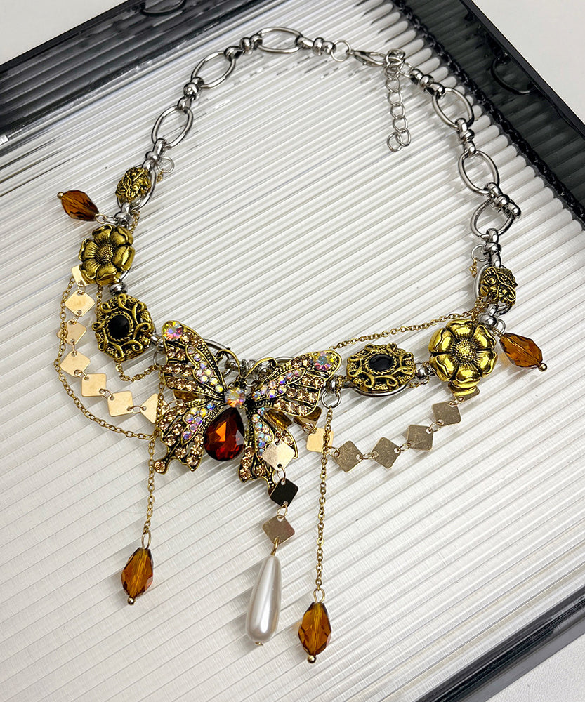 Women's Gold Pendant Necklace Zircon Pom Pom - OutfitLondon
