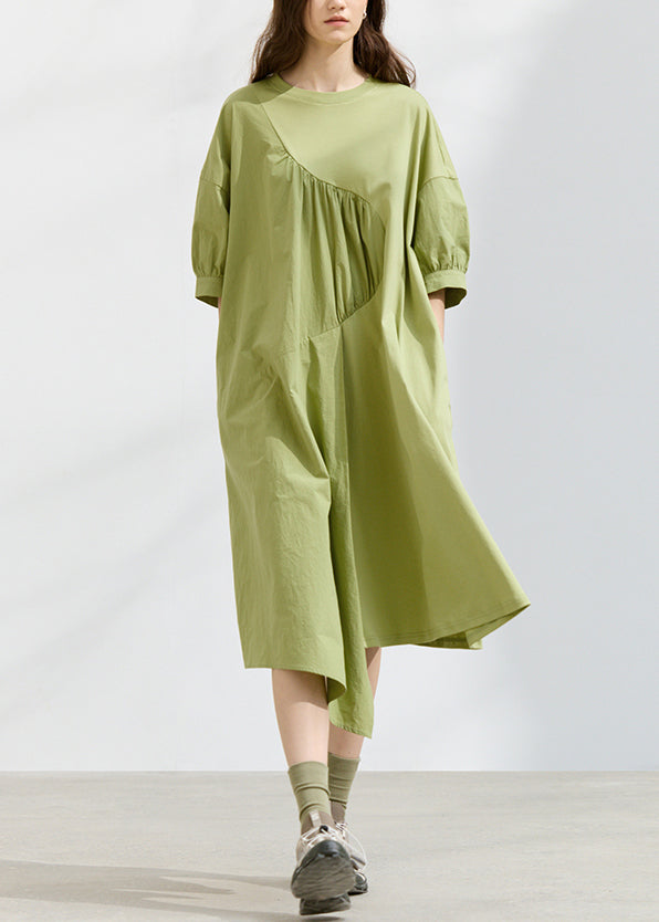 Women's Cotton Patchwork Dress Asymmetrical Breathable - OutfitLondon