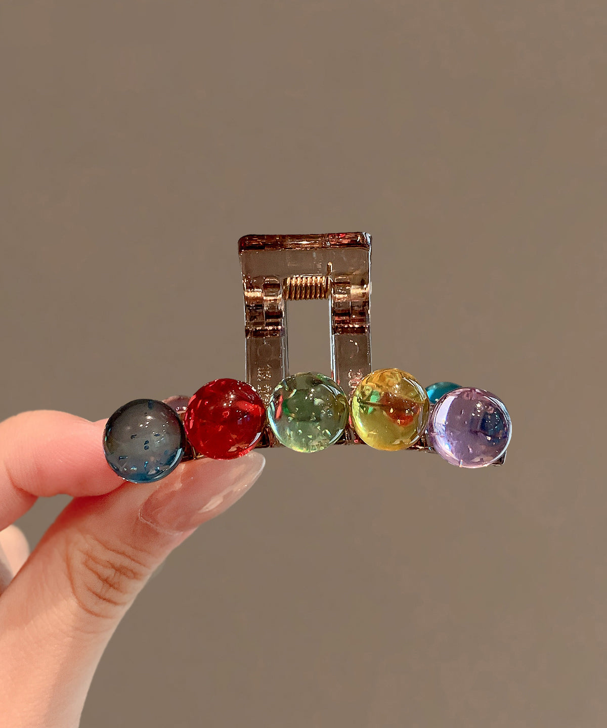 Women's Acrylic Hairpin Rainbow Glass Beads - OutfitLondon