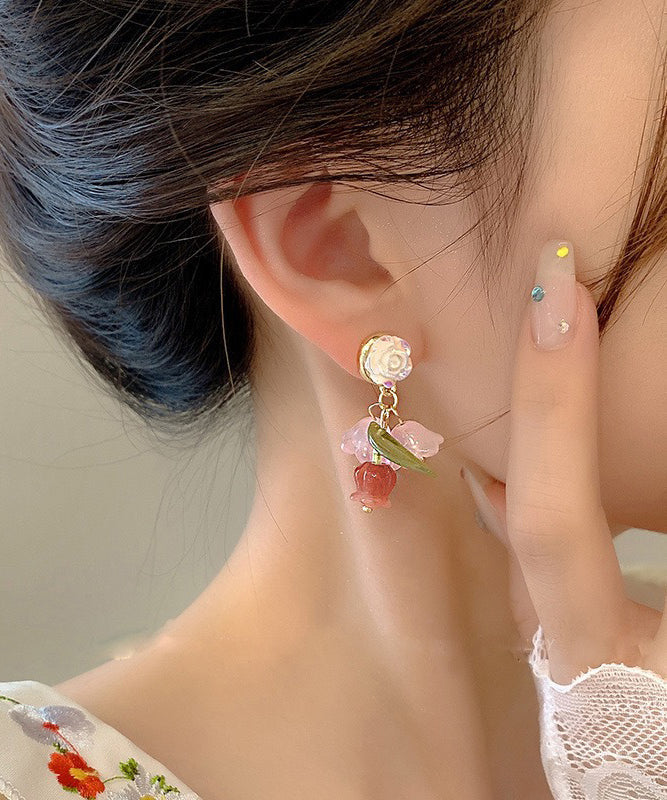 Women's Resin Drop Earrings Lightweight Rainbow Color - OutfitLondon