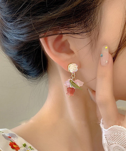 Women's Resin Drop Earrings Lightweight Rainbow Color - OutfitLondon