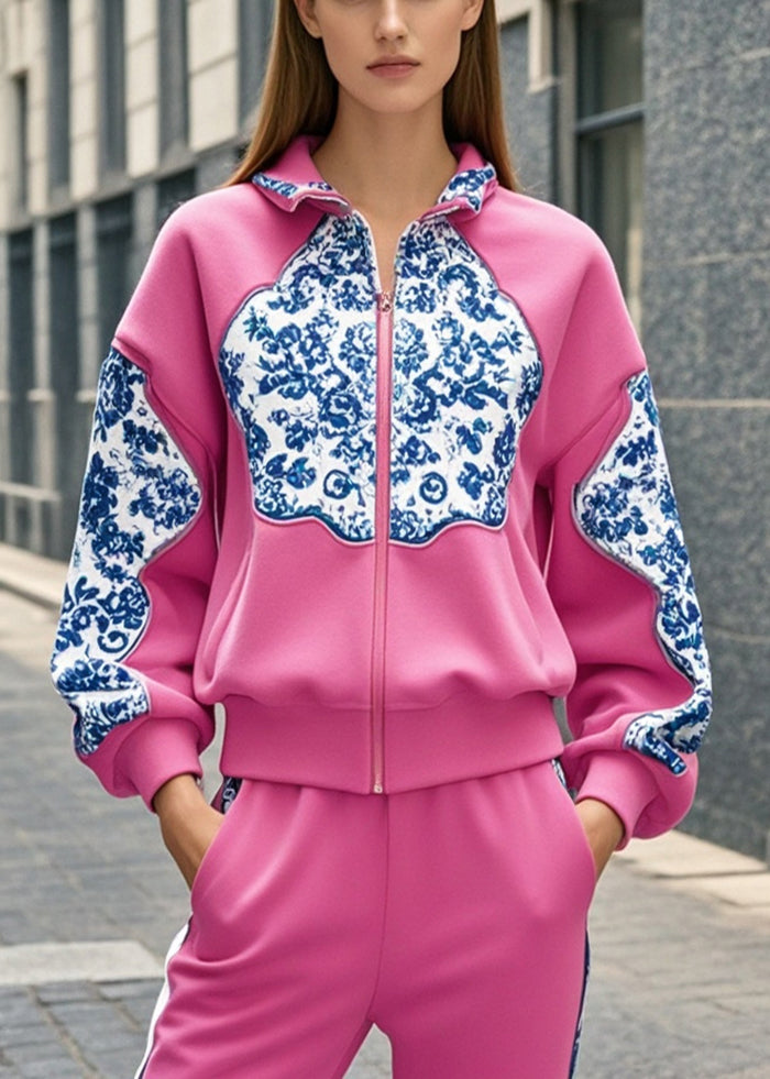 Women's Cotton Patchwork Zip Coat Autumn Warm - OutfitLondon