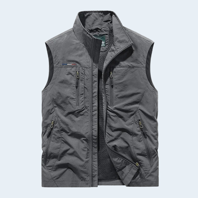 Men's Lightweight Tactical Vest with Multiple Pockets