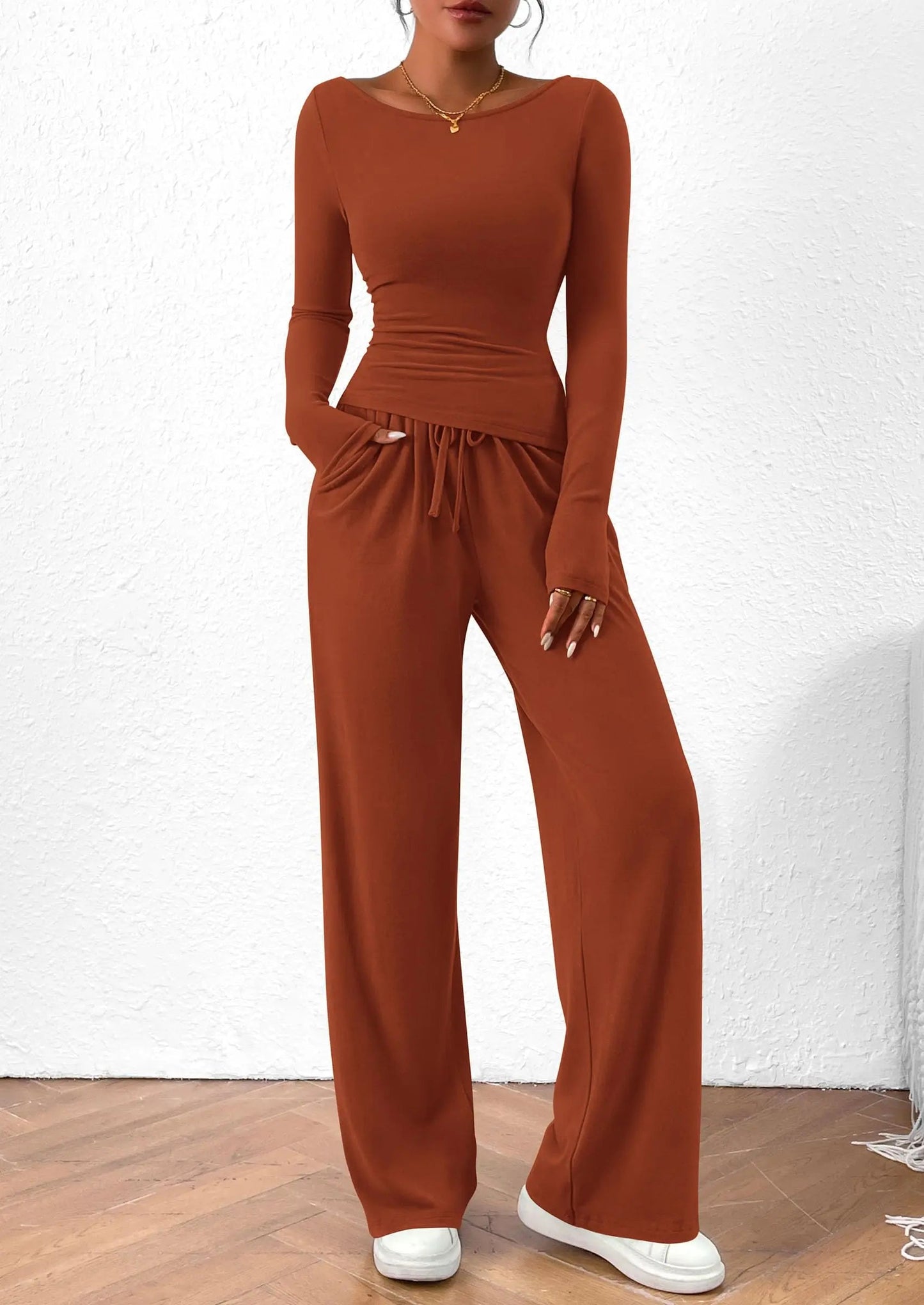 Comfy Tee and Loose Fit Pants Outfit Set - OutfitLondon