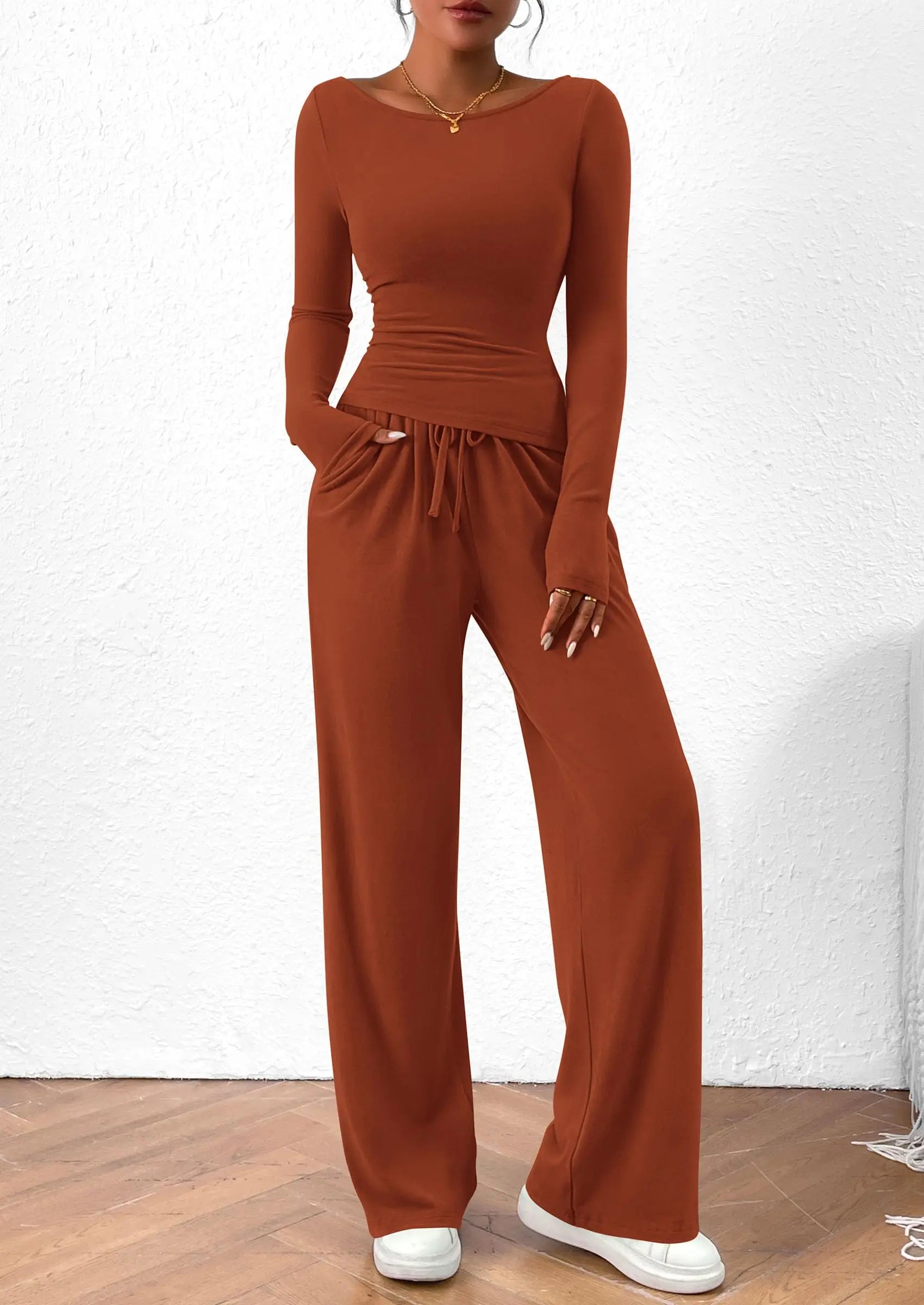 Comfy Tee and Loose Fit Pants Outfit Set - OutfitLondon
