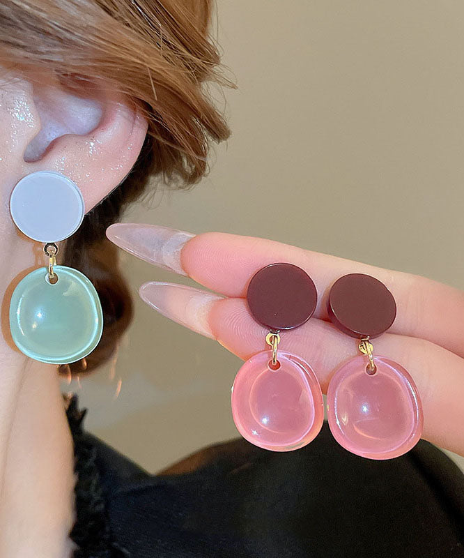Women's Sterling Silver Dangle Earrings Rose Resin - OutfitLondon