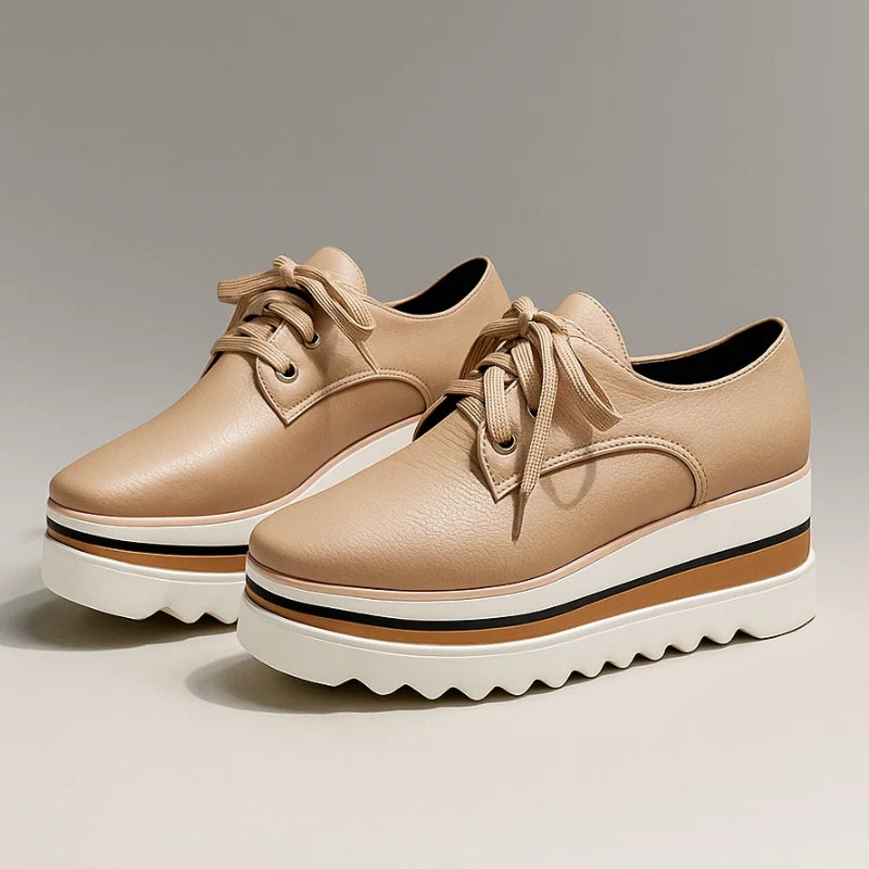 Comfortable Platform Lace Up Oxford Shoes - OutfitLondon
