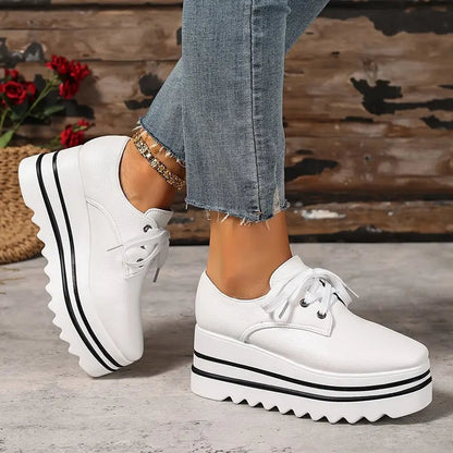 Comfortable Platform Lace Up Oxford Shoes