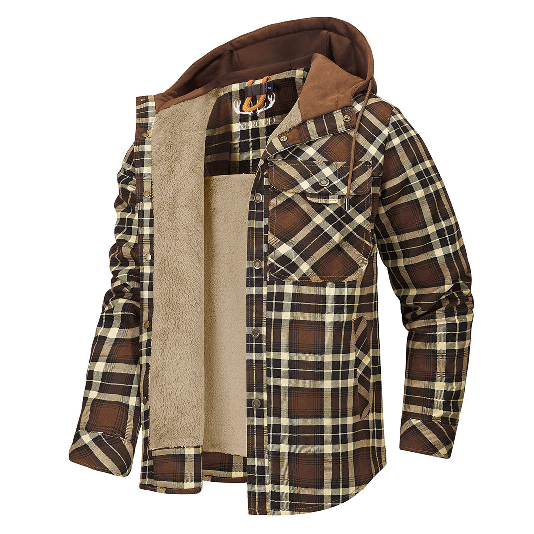 Warm Plaid Hooded Fleece Jacket