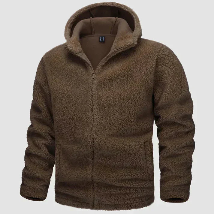 Warm Mens Hooded Fleece Coat