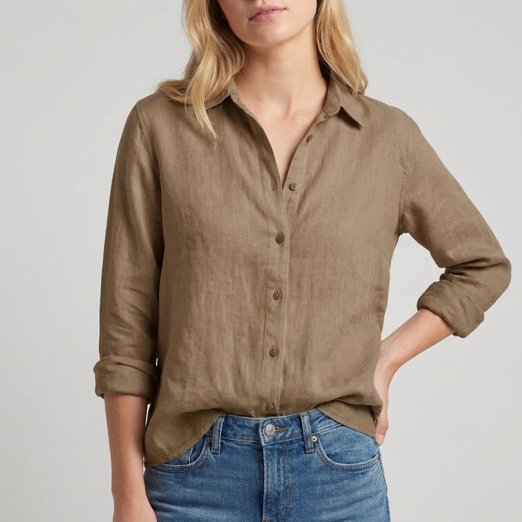 Casual Fit Floral Blouse with Long Sleeves