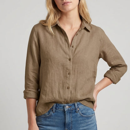 Casual Fit Floral Blouse with Long Sleeves