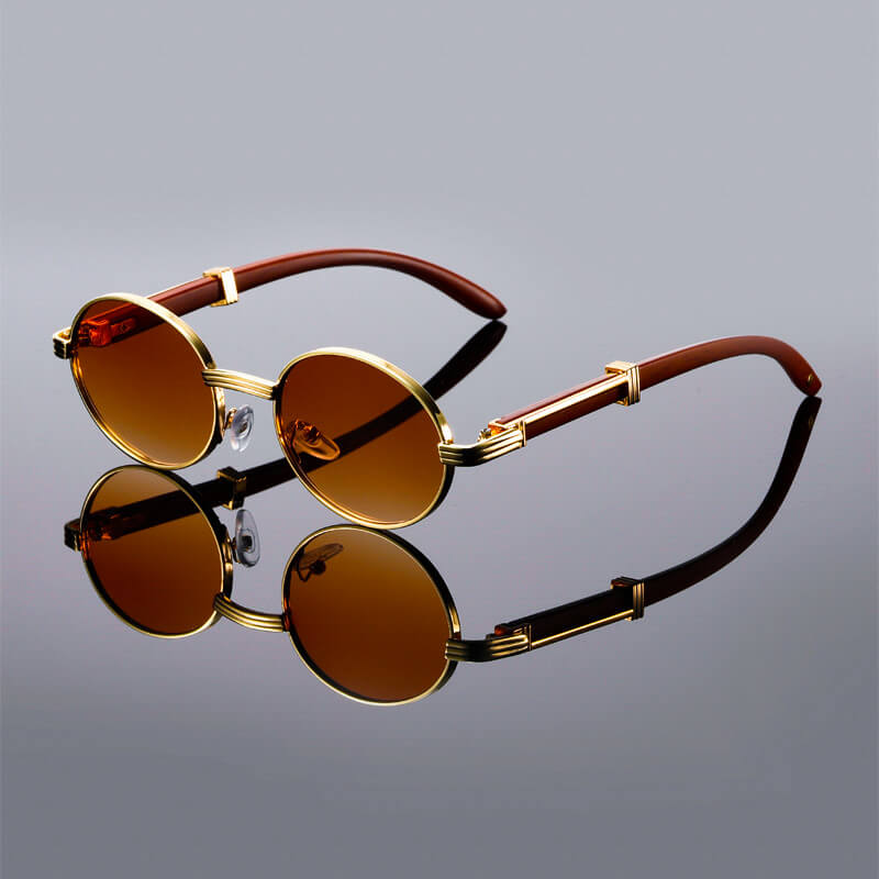 Vintage Round Shades with Mirrored Lenses