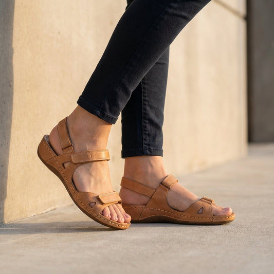 Comfortable Slip-On Flat Sandals with Adjustable Buckles - OutfitLondon