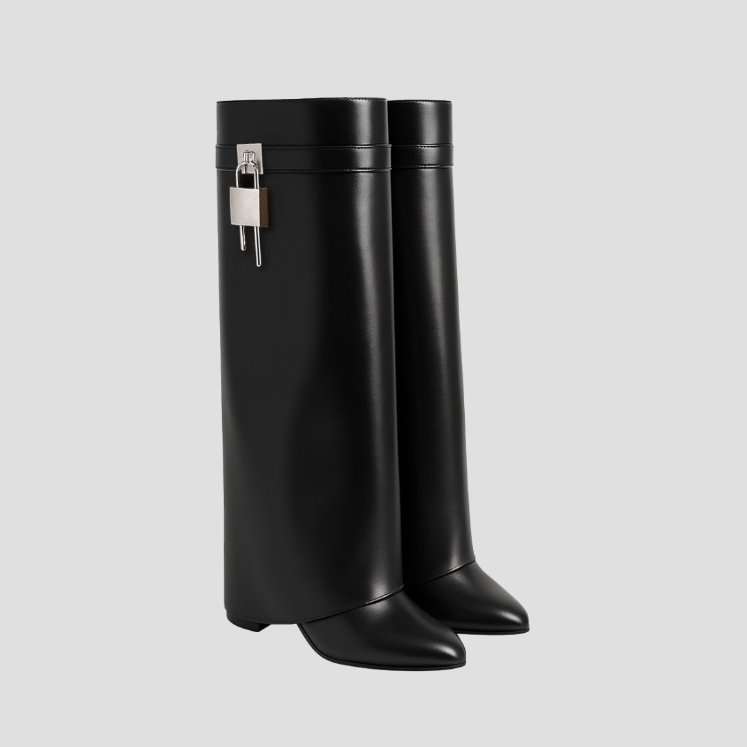 Ladies Tall Brown Leather Fold Down Boots
