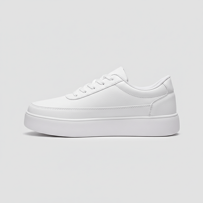 Simple White Low Top Casual Shoes