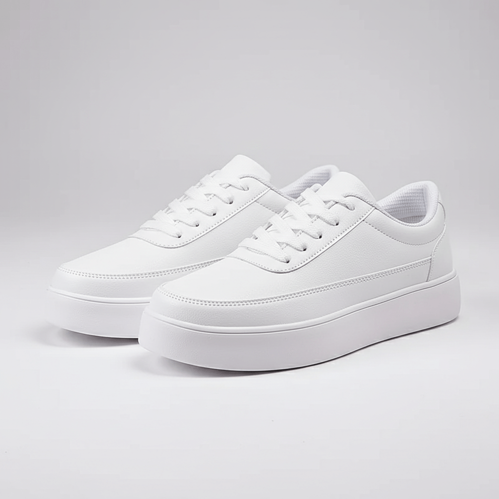 Simple White Low Top Casual Shoes