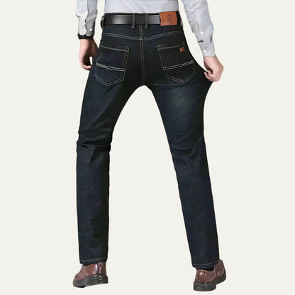 Comfortable Fit Straight Leg Blue Jeans