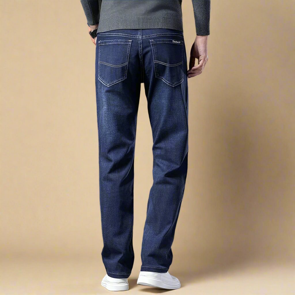 Men's Relaxed Fit Stretchy Dark Jeans