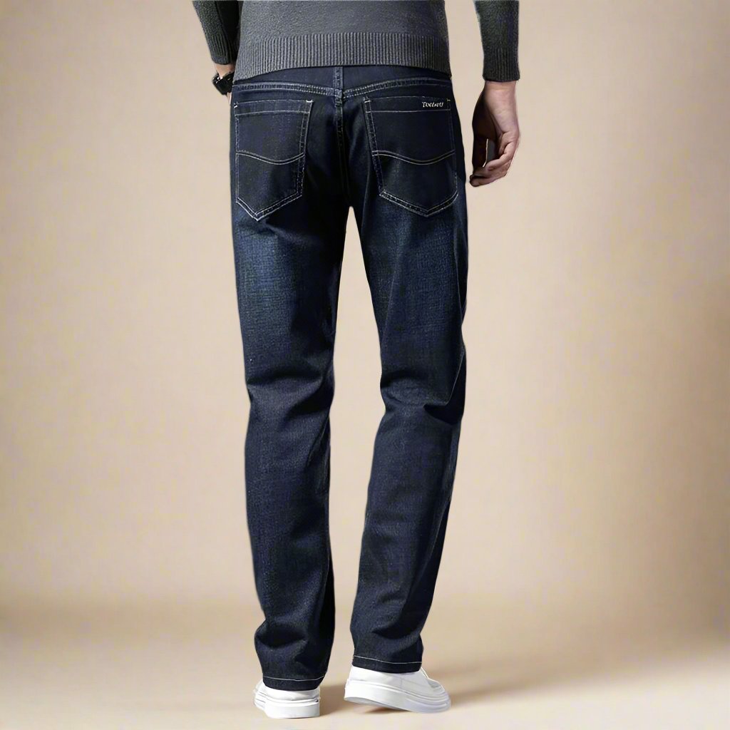 Men's Relaxed Fit Stretchy Dark Jeans