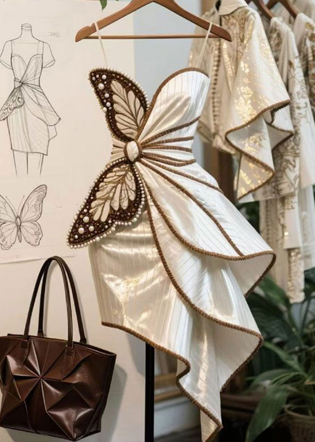 Butterfly Nail Art Decor Asymmetrical Design - OutfitLondon