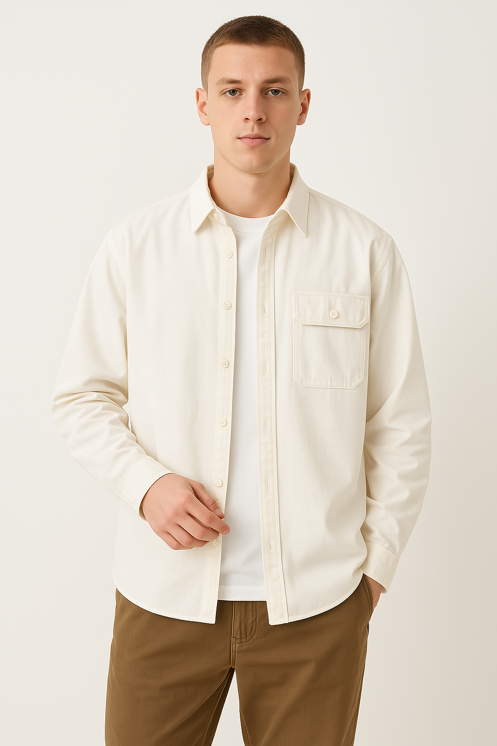 Classic Casual Long Sleeve Shirt – Soft Cotton Blend