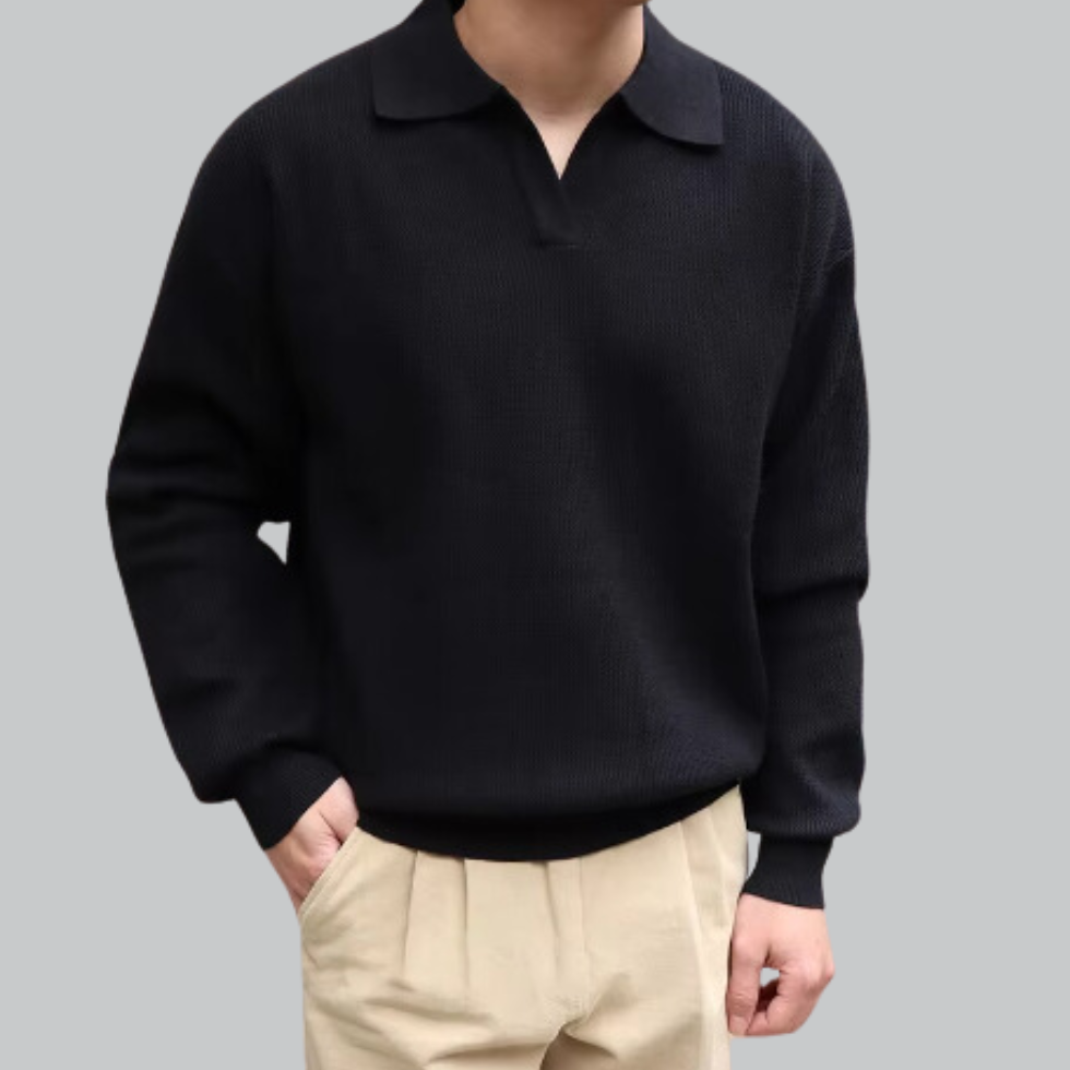 Sleek Polo Shirt with No Buttons