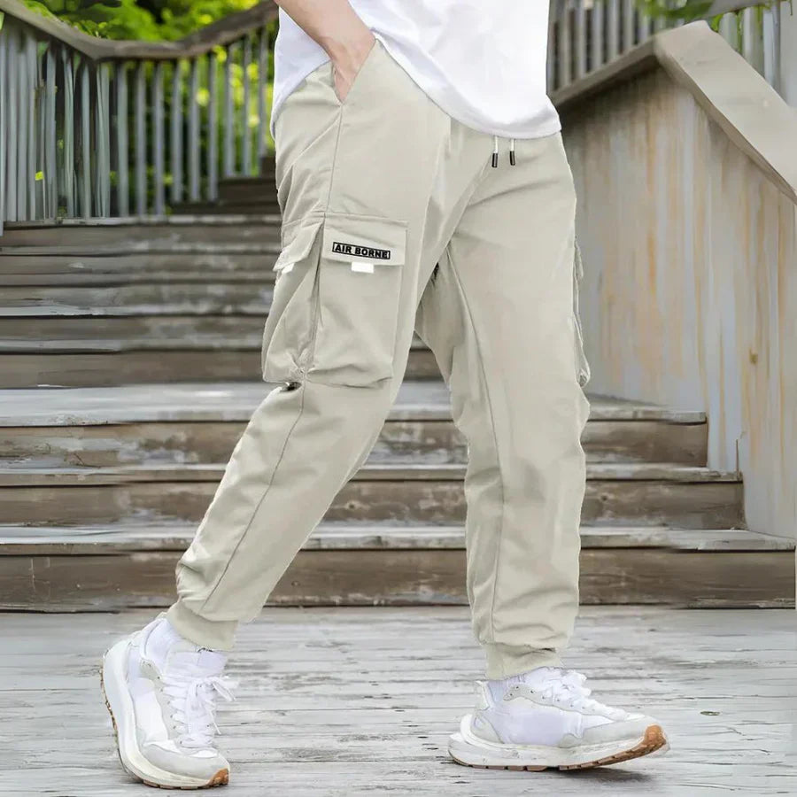 Comfortable Men's Cargo Pants with Elastic Waistband - OutfitLondon