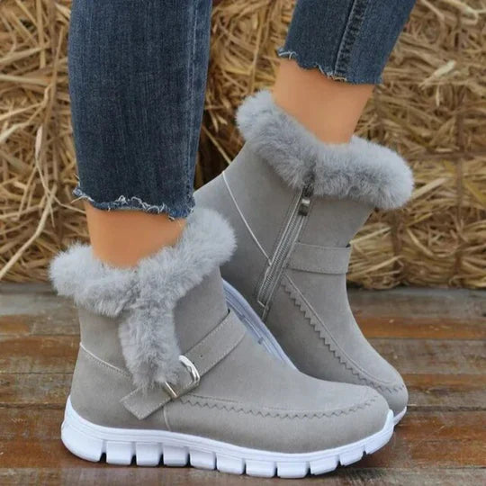 Soft Suede Low Heel Ankle Boots - OutfitLondon