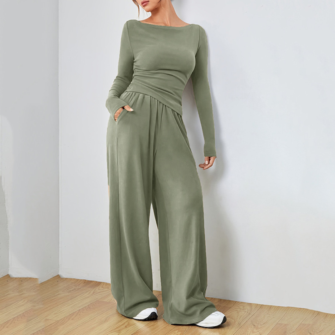 Relaxed Fit Long Sleeve Shirt and Pants Set