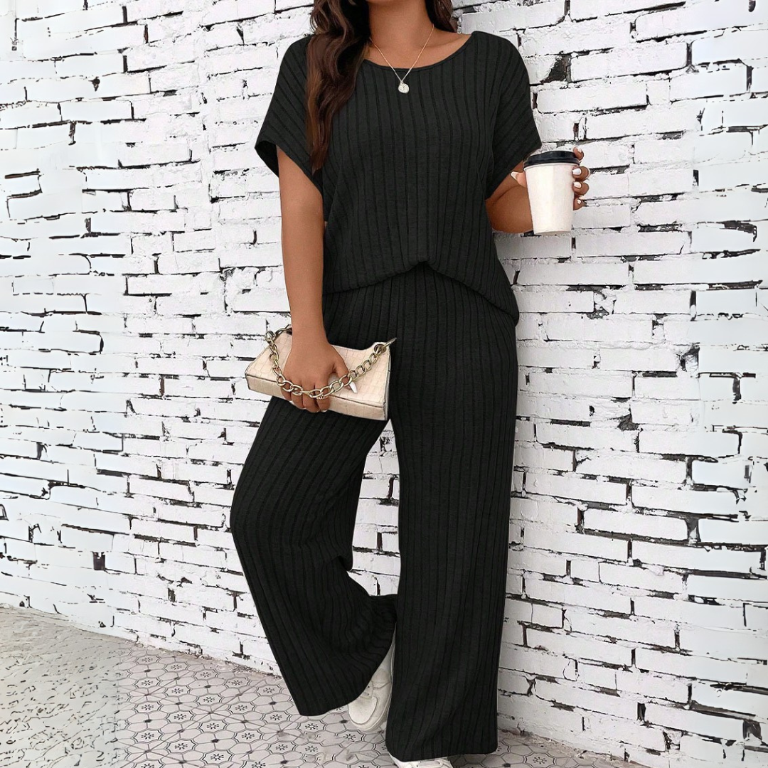 Relaxed Fit Plus Size Shorts Set for Women