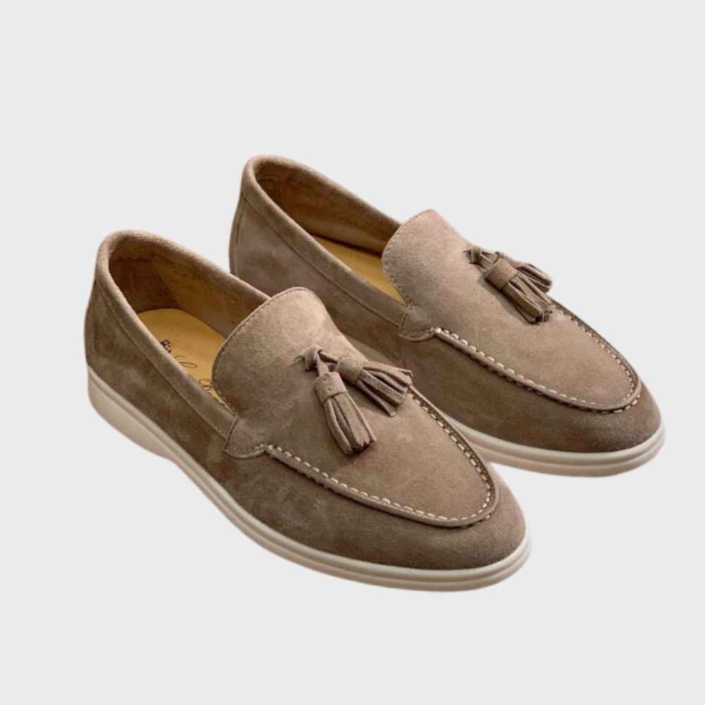 Men's Suede Loafers Slip-On Brown