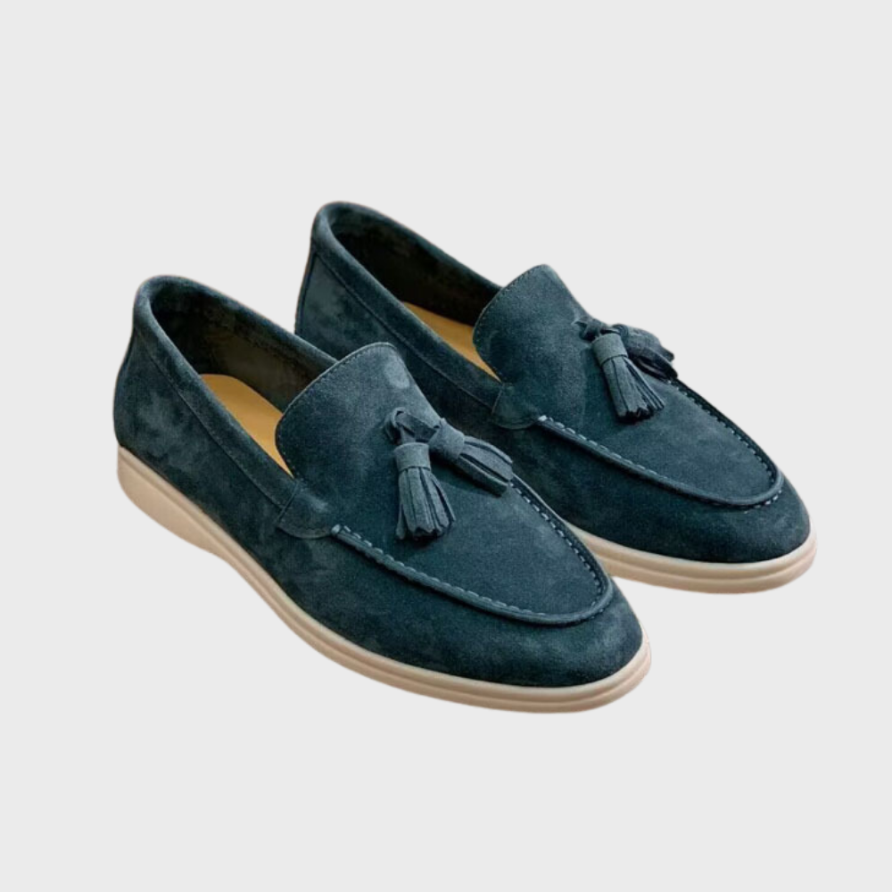 Men's Suede Loafers Slip-On Brown
