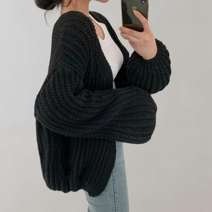 Warm Pastel Pink Women's Oversized Cardigan Sweater