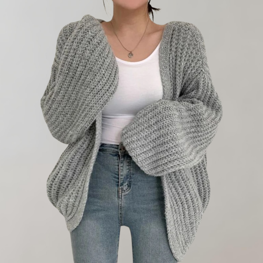 Warm Pastel Pink Women's Oversized Cardigan Sweater
