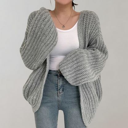 Warm Pastel Pink Women's Oversized Cardigan Sweater