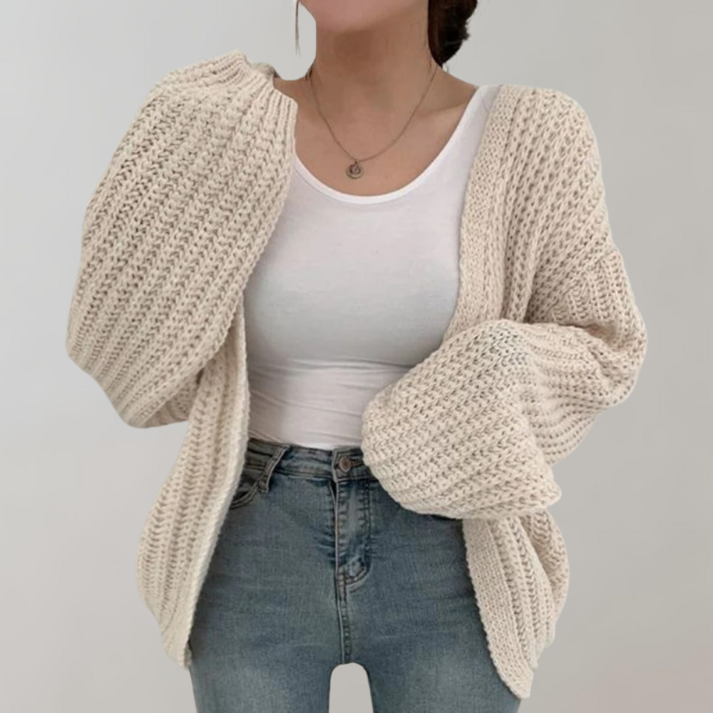 Warm Pastel Pink Women's Oversized Cardigan Sweater - OutfitLondon