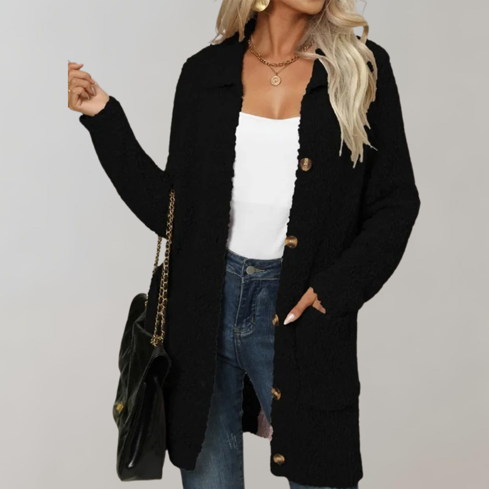 Soft Women's Crew Neck Cardigan Sweater