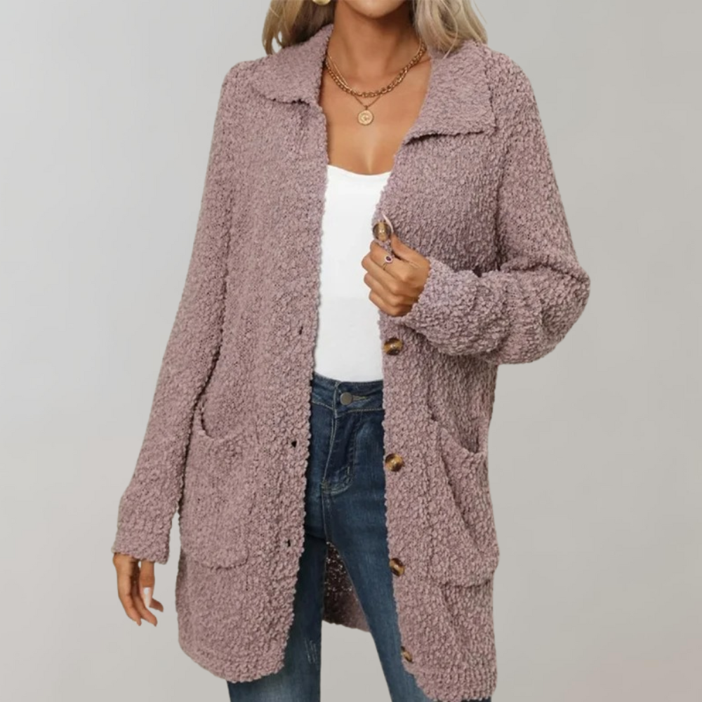 Soft Women's Crew Neck Cardigan Sweater