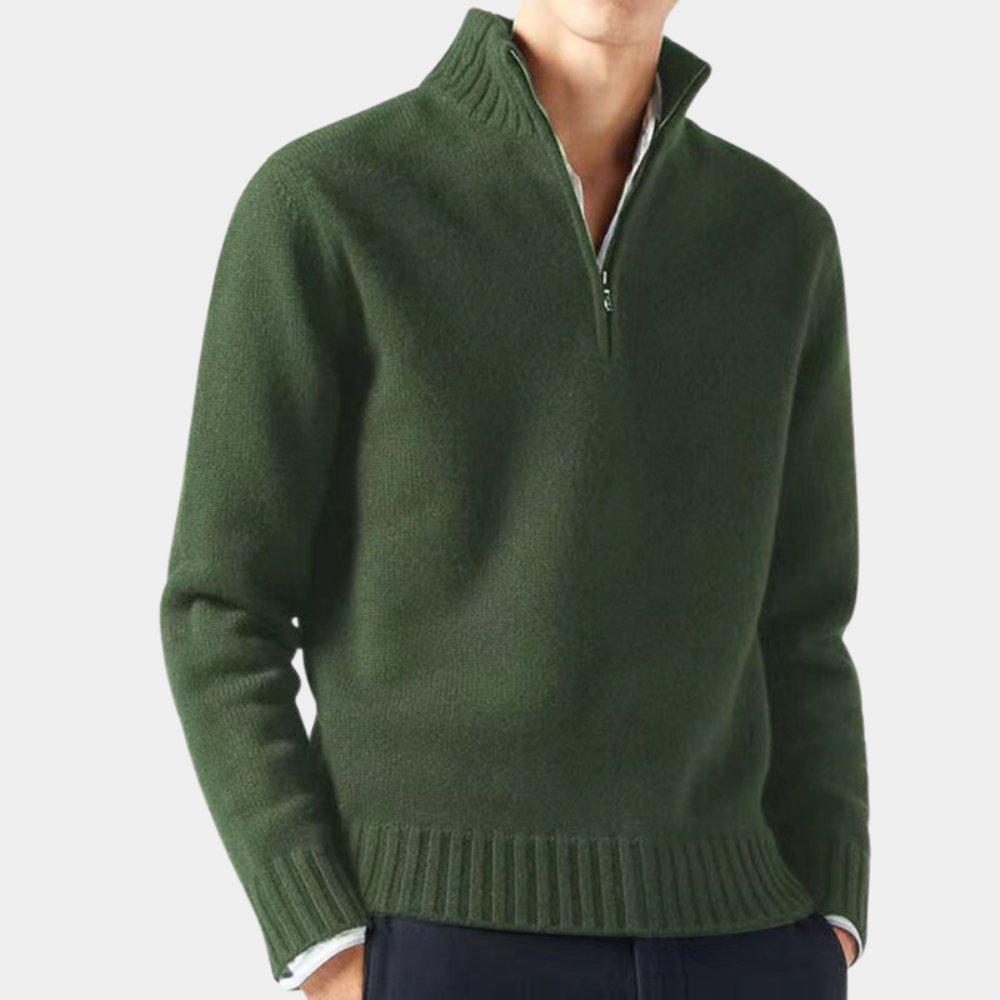 Cozy Mens Cable Half Zip Jumper