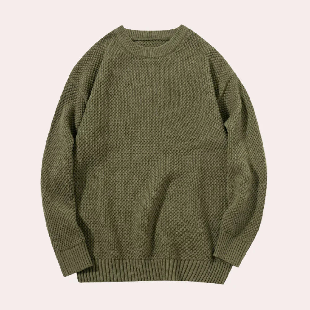 Relaxed Fit Mens Crew Neck Sweater