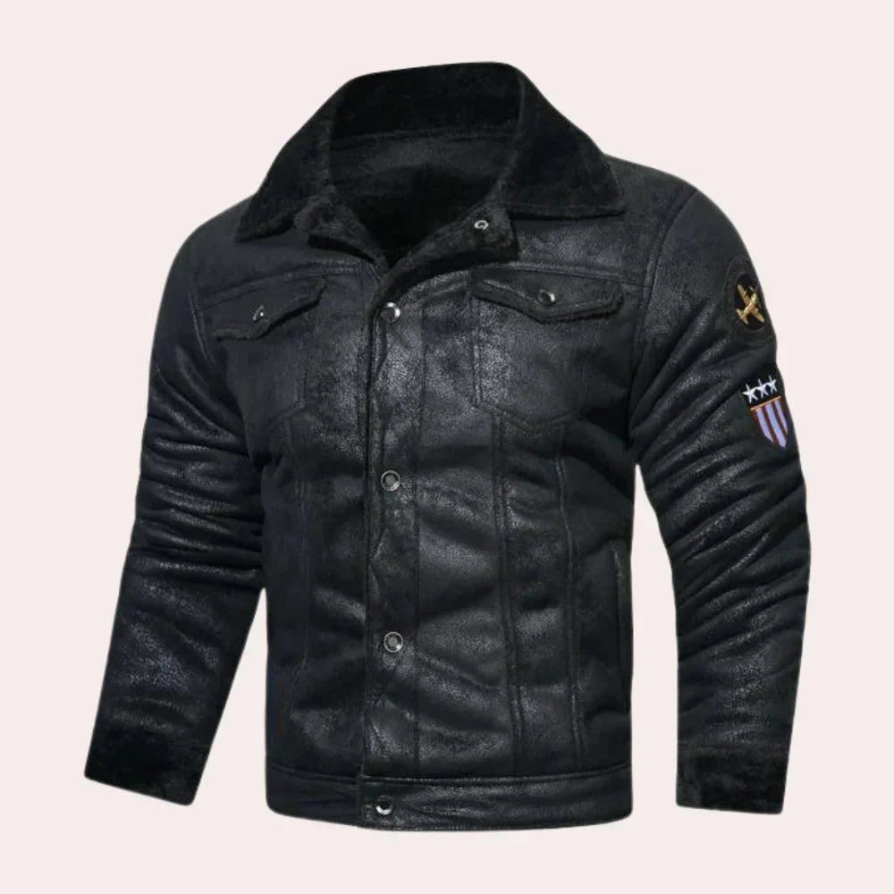 Classic Fit Men's Leather Jacket - OutfitLondon