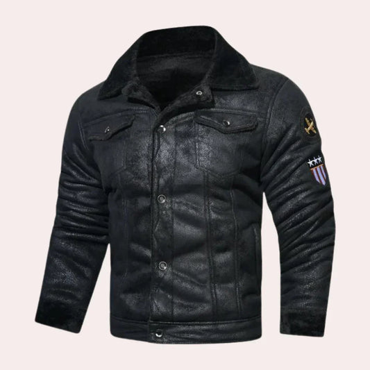 Classic Fit Men's Leather Jacket - OutfitLondon