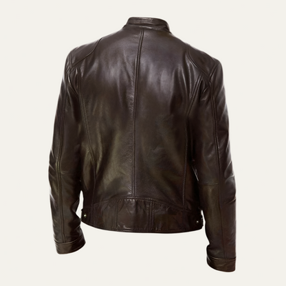 Men's Vintage Biker Leather Zip Jacket