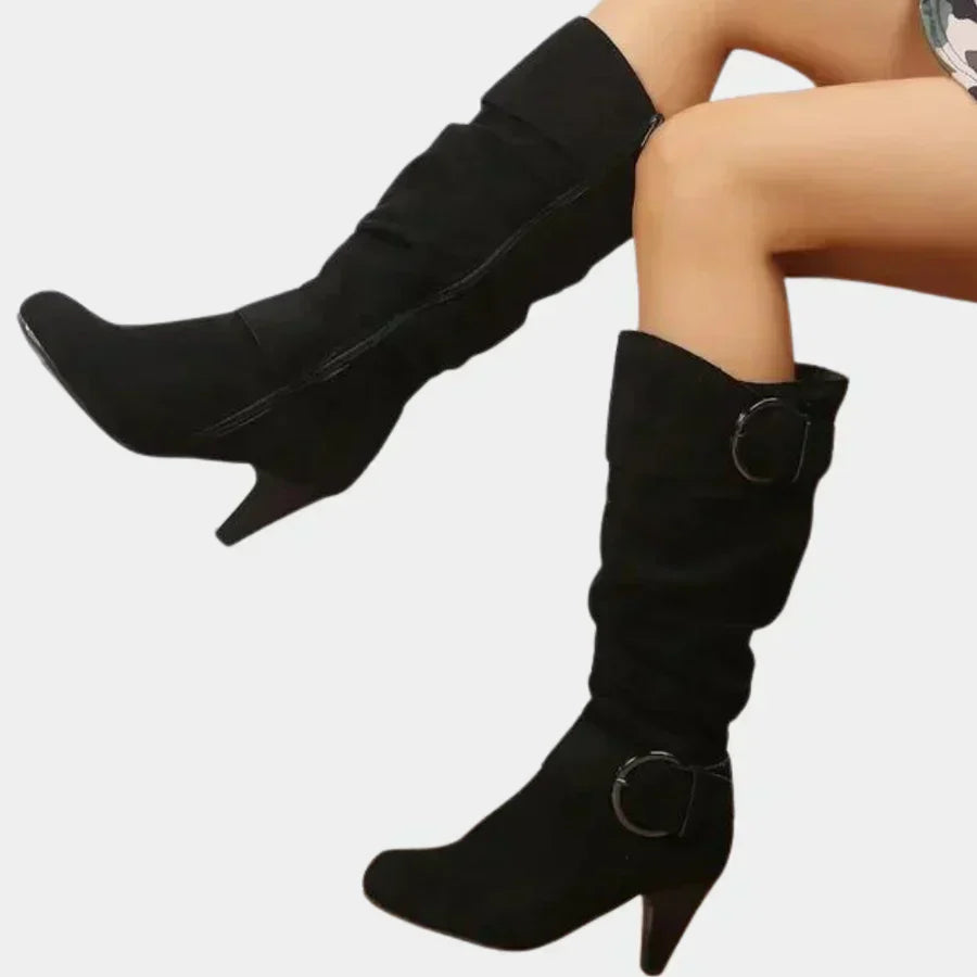 Fashionable Tall Women's Leather Boots - OutfitLondon
