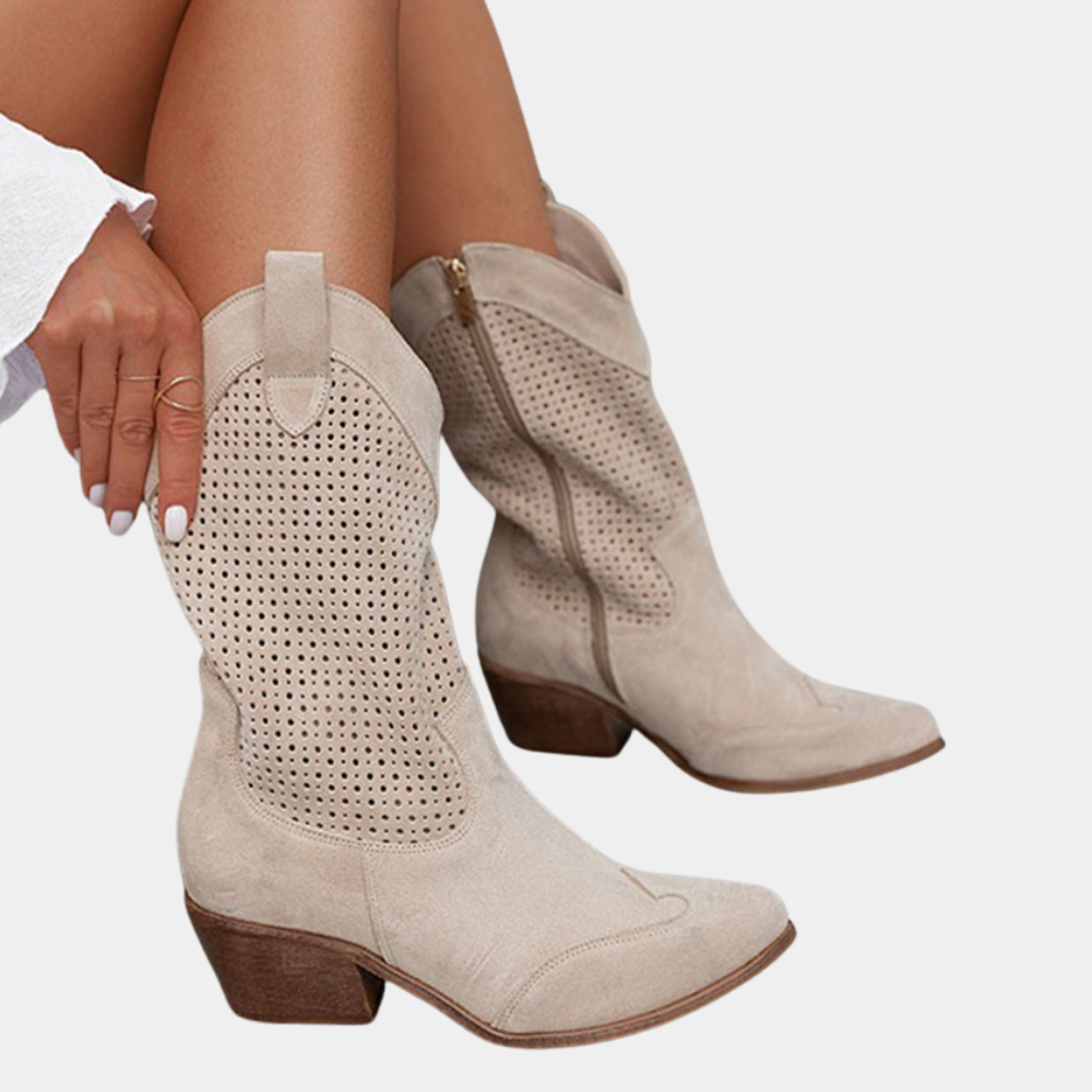 Stylish Cowboy Low Heel Boots