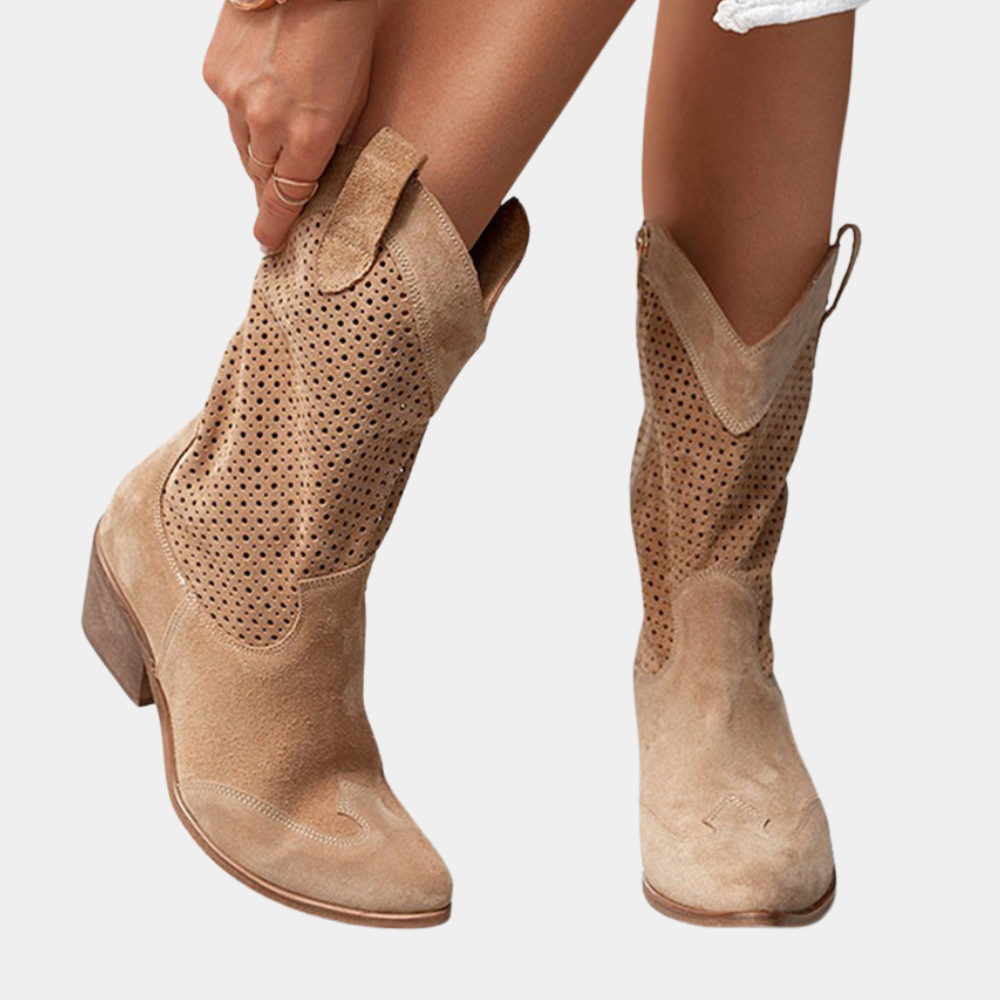 Stylish Cowboy Low Heel Boots