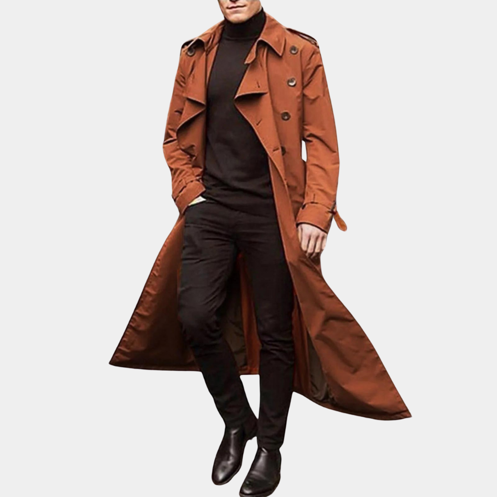 Waterproof Mens Double Layered Trench Coat - OutfitLondon