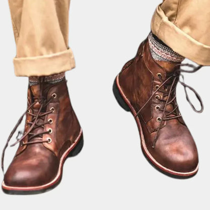 Classic Men's Leather Ankle Boots